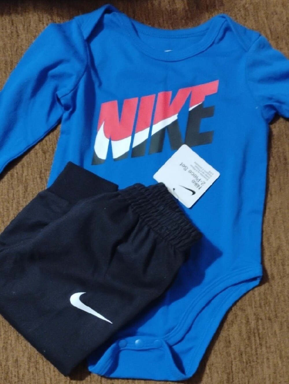 Nike Blue Bodysuit with Black Jogger Pants - Red & White Logo - Picture 3 of 6